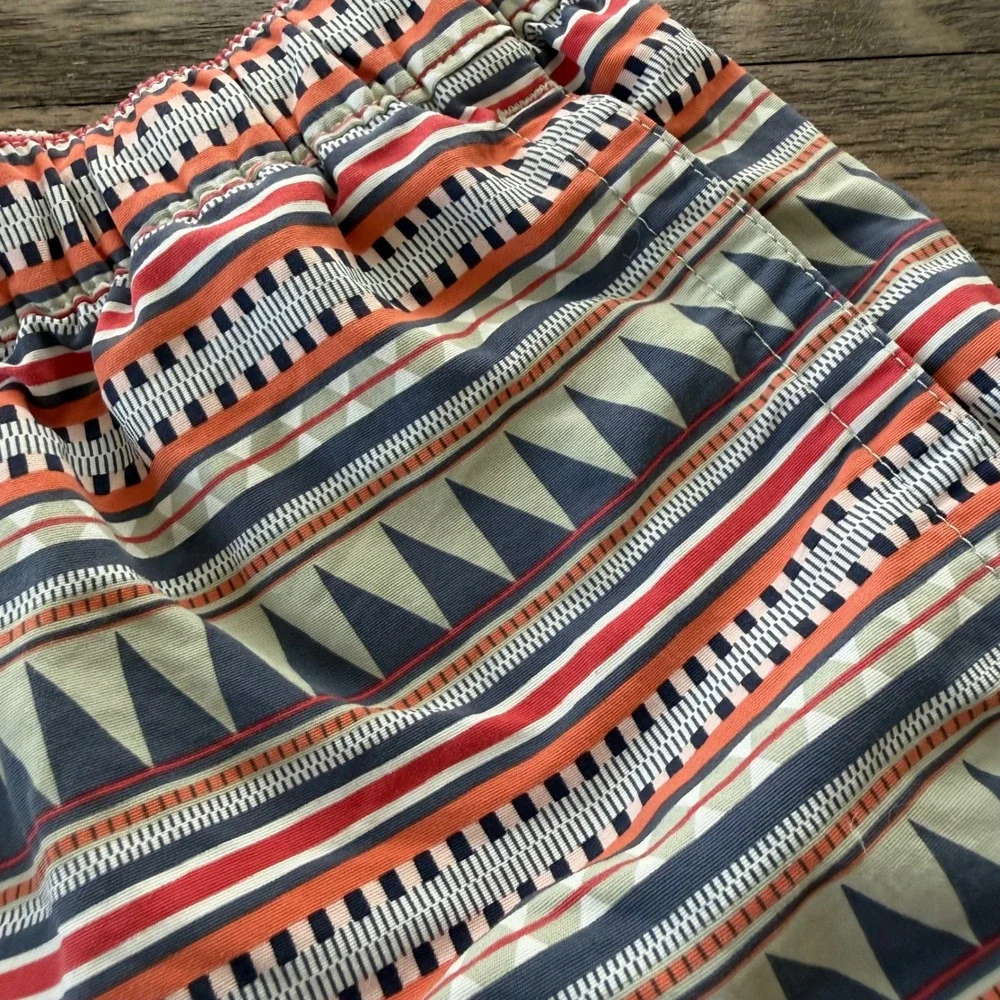 Patagonia Baggies Shorts‎ Womens Medium Geometric Southwestern Print Blue Orange